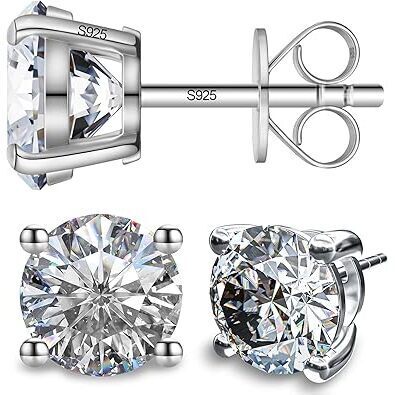 Moissanite Earrings Substitute Diamond Stud Earrings For Women 13 Ct 18k White